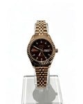 NIBOSI WOMENS DAY DATE WATCH - ROSE/CHOCOLATE BROWN