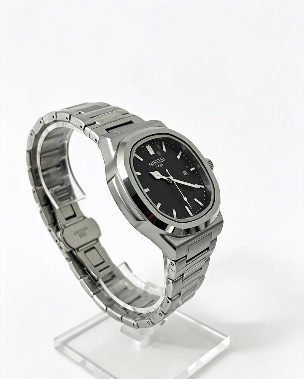 NIBOSI MENS BUSINESS WATCH - SILVER/BLACK