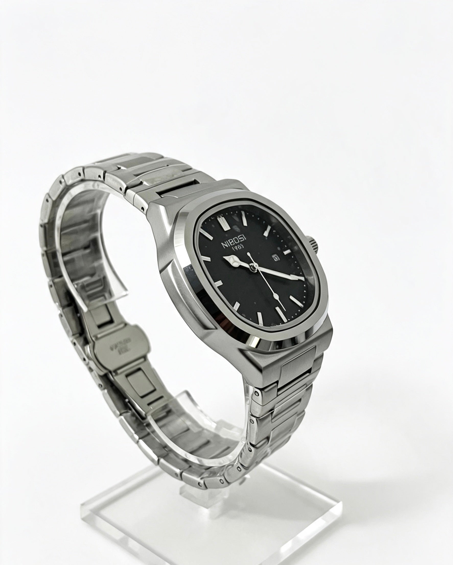 NIBOSI MENS BUSINESS WATCH - SILVER/BLACK