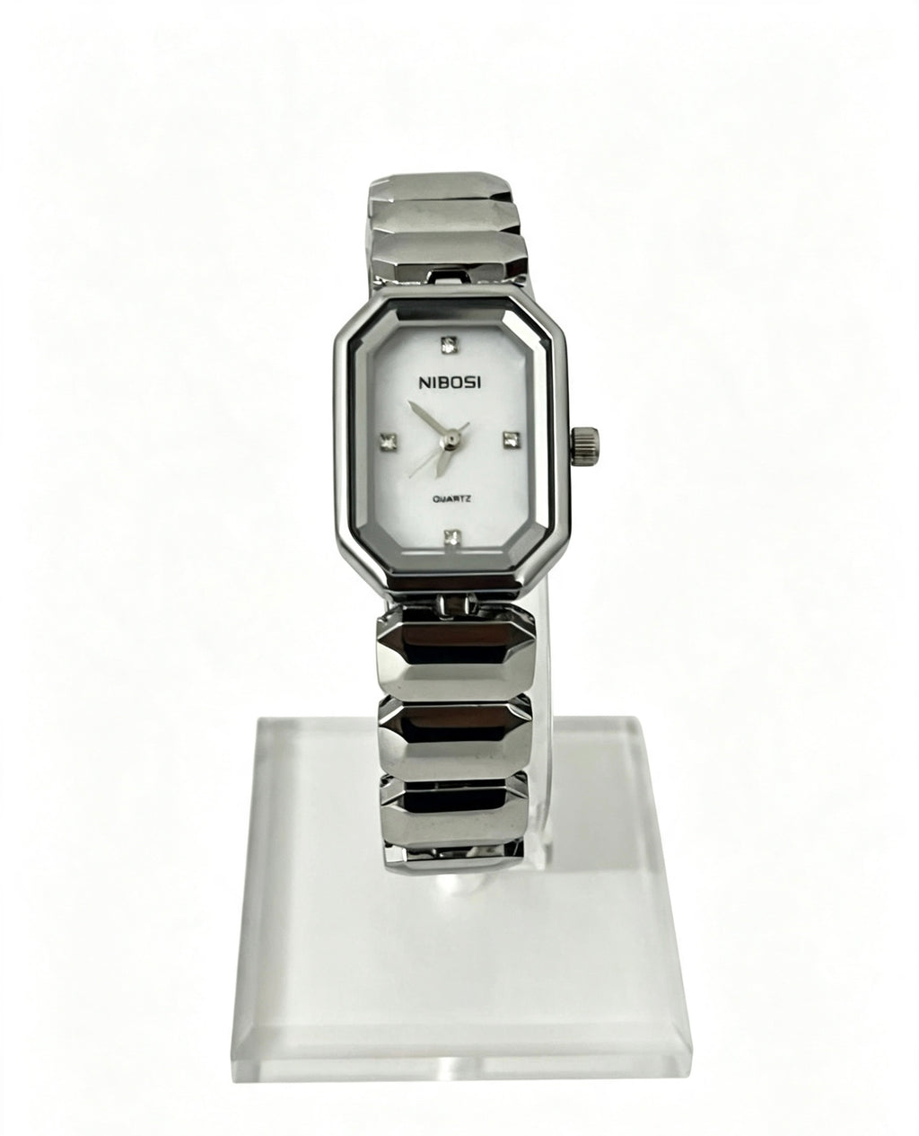 NIBOSI WOMENS CLASSIC DRESS WATCH - SILVER/WHITE