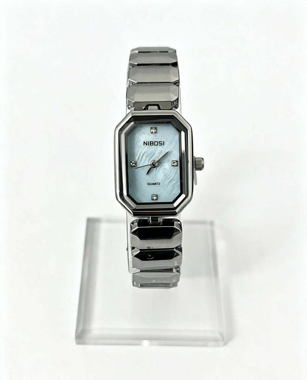 NIBOSI WOMENS CLASSIC DRESS WATCH - SILVER/BLUE