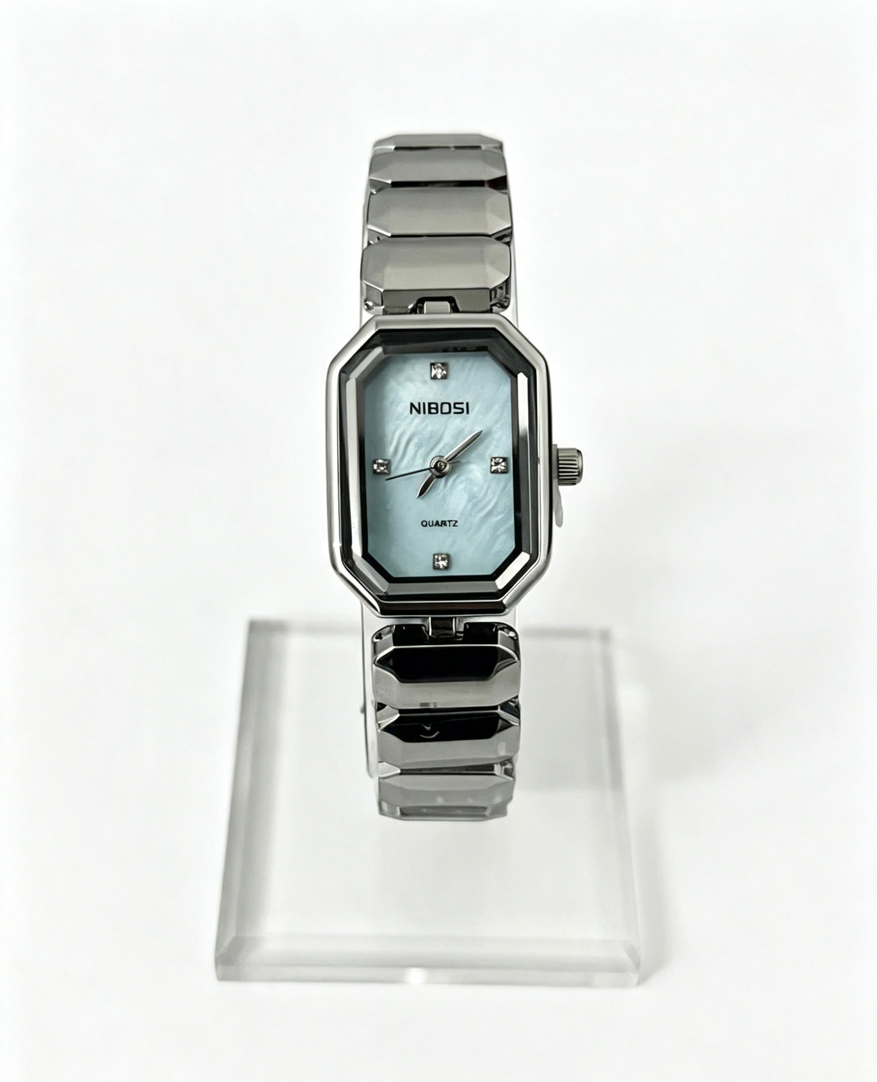 NIBOSI WOMENS CLASSIC DRESS WATCH - SILVER/BLUE