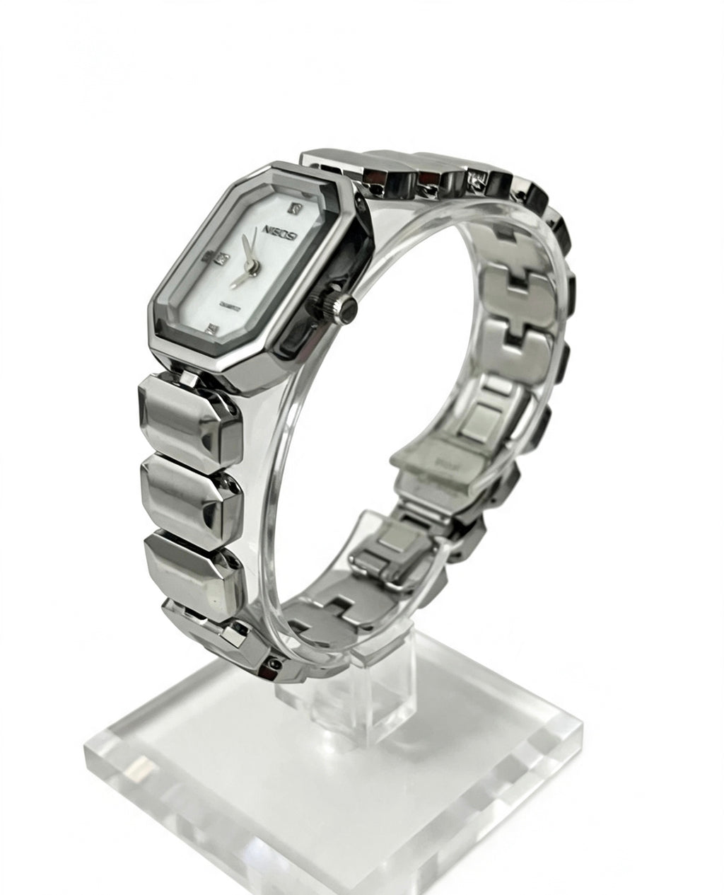 NIBOSI WOMENS CLASSIC DRESS WATCH - SILVER/WHITE