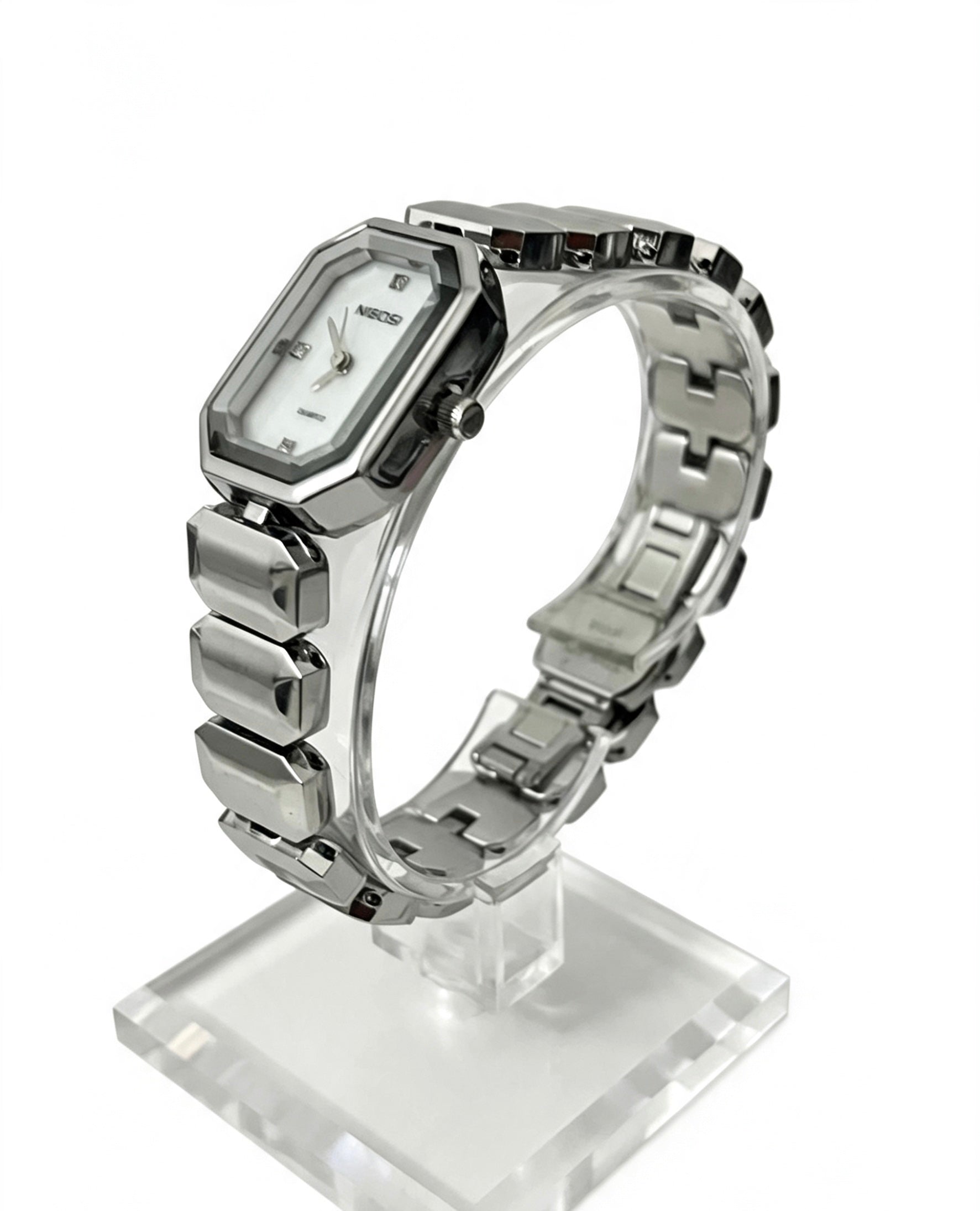 NIBOSI WOMENS CLASSIC DRESS WATCH - SILVER/WHITE