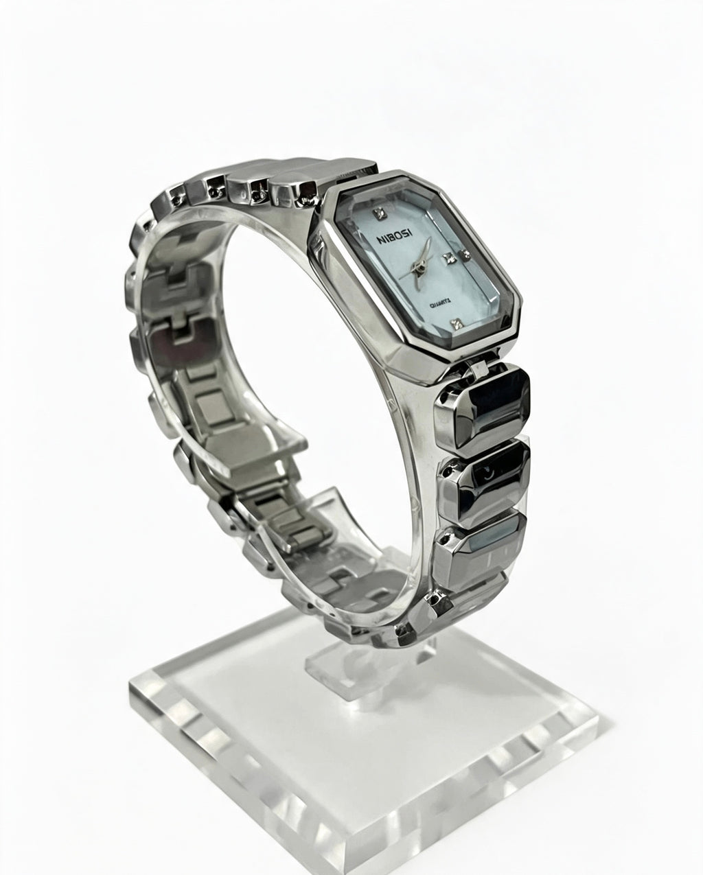 NIBOSI WOMENS CLASSIC DRESS WATCH - SILVER/BLUE