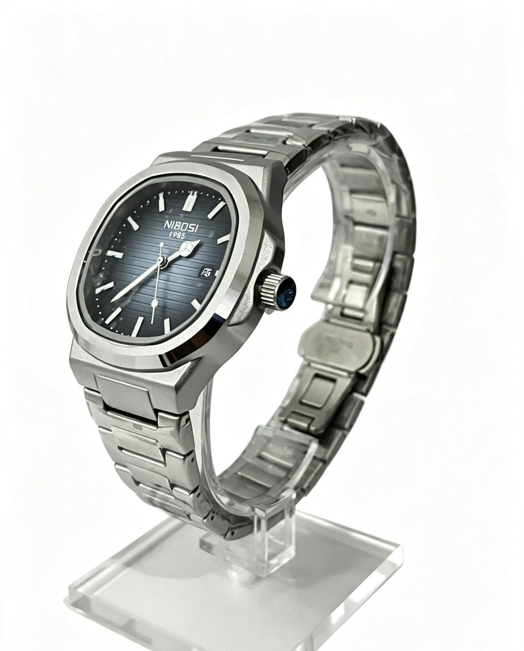 NIBOSI MENS BUSINESS WATCH - SILVER/DGREY