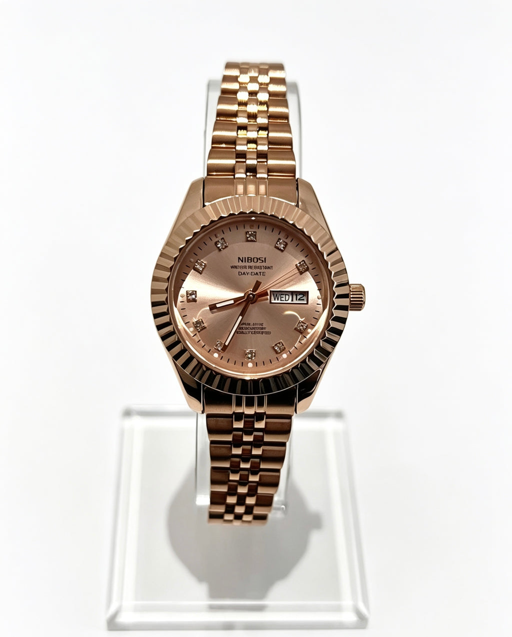 NIBOSI WOMENS DAY DATE WATCH - ROSE/PINK