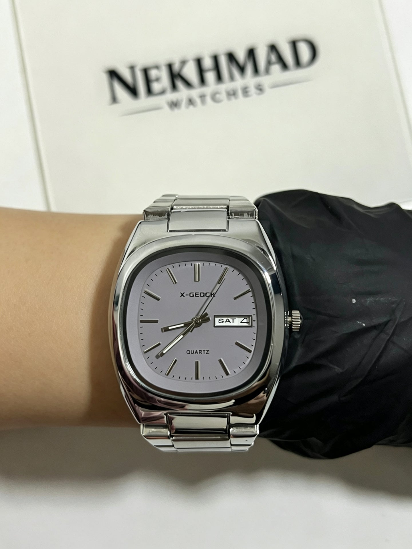 X-GEOCK Ladies Watch — Grey Dial — Silver Stainless Steel — Elegant Fashion