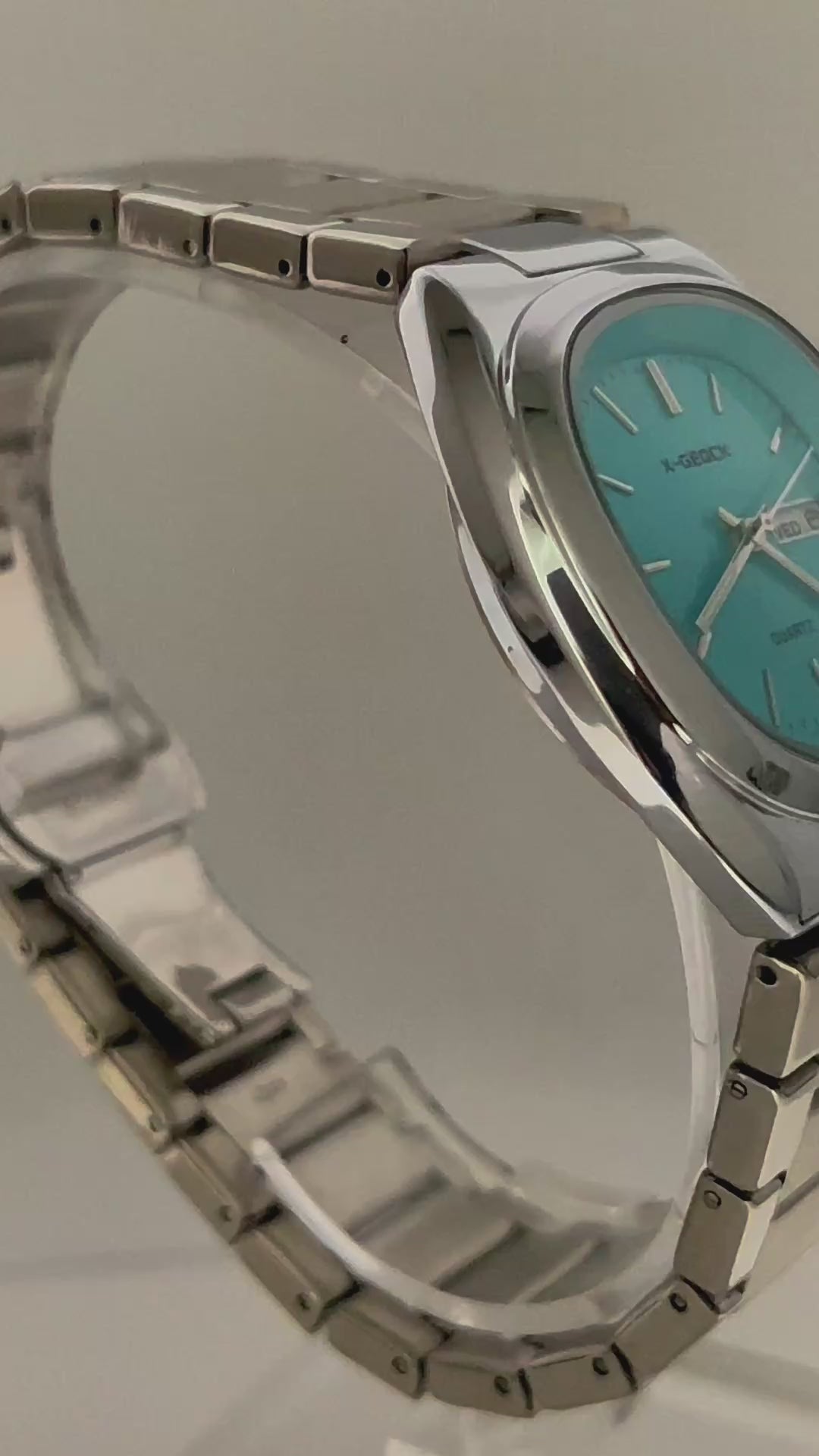 X-GEOCK Womens Square Watch  — Blue Dial — 35mm Stainless Steel