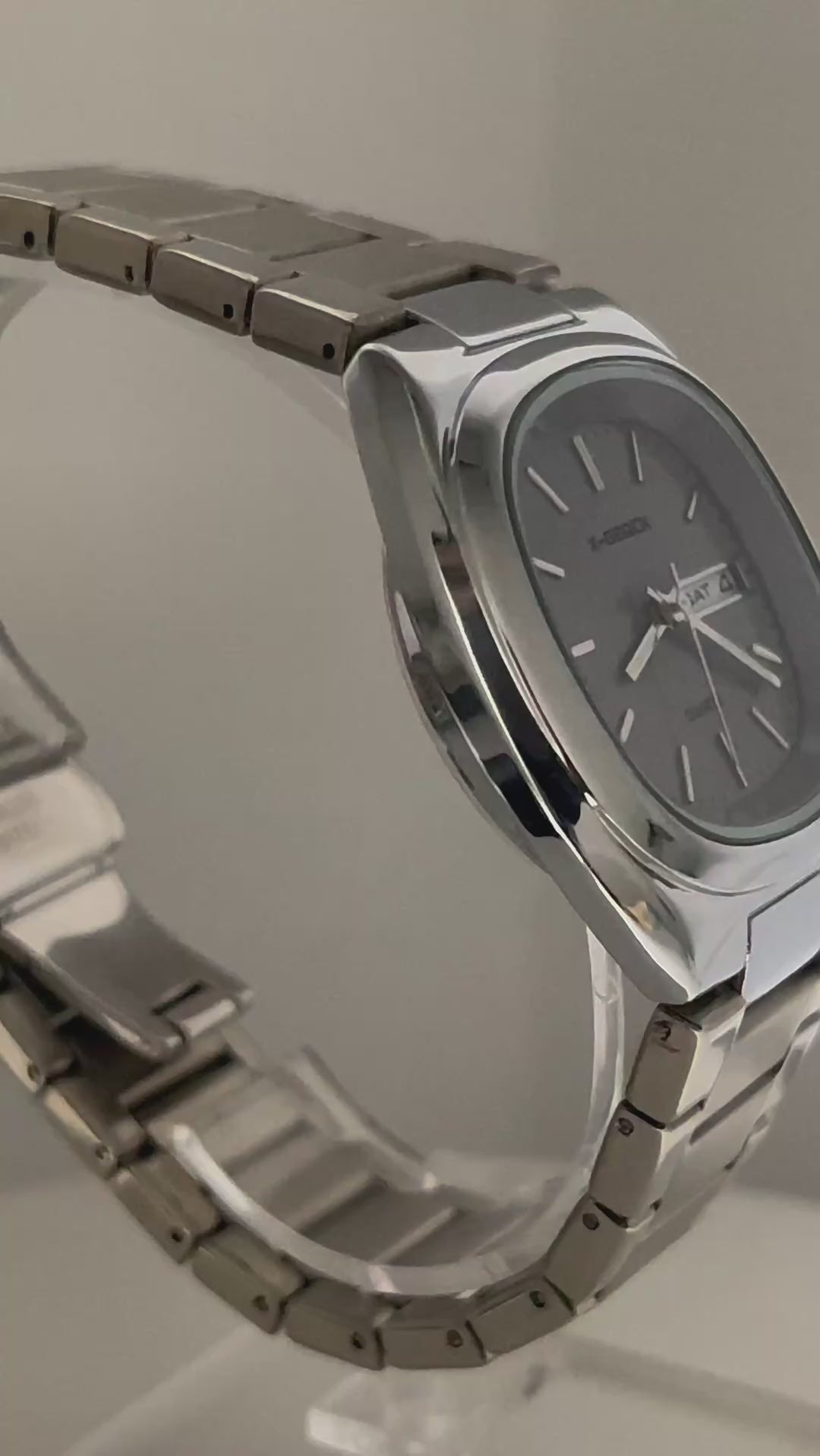 X-GEOCK Womens Square Watch  — Grey Dial — 35mm Stainless Steel